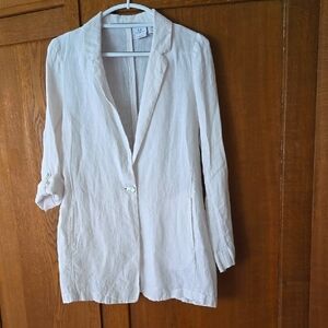 Halston White Blazer Lightweight Suit Jacket